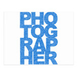 Fotograf - blauer Text Postkarte