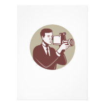 Fotograf-Schießen-Videokamera Retro Personalisierte Ankündigungskarte