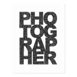 Fotograf - schwarzer Text Postkarten