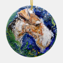 Foxterrier-Blau Ornament