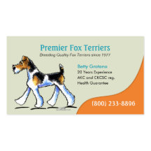 Foxterrier-Hundezüchter-Welpen-Geschäft Visitenkarte
