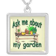 Fragen Sie mich über meinen Garten Selbst Gestaltete Halskette