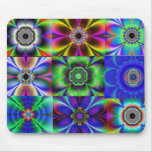 Fraktal-Blumen-Patchwork-Steppdecke Mousepad