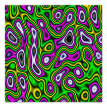 Fraktal-Labyrinth-gelbes Grün-Magenta Fotografische Drucke
