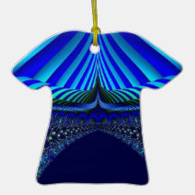 Fraktal-T-Shirt blaue Verzierung Raumschiff-2 Ornament