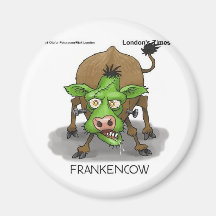 "FrankenCow" lustige Halloween Geschenke u. Sammle Kühlschrankmagnet