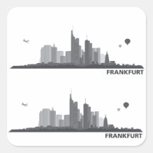 Frankfurt City Skyline Geschenkidee Quadratsticker