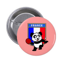 Frankreich-Tischtennis-Panda Button