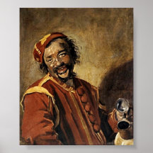Frans Hals - Lachende Mann traf kruik bekend Posterdrucke