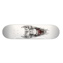 Fransen-Schädel u. Flügel Skateboard Deck