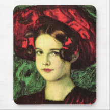 Franz von Stuck - Mary mit rotem Hut Mousepads