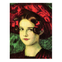 Franz von Stuck - Mary mit rotem Hut Postkarten