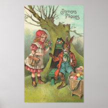 Franzose-Osterhase mit Rohr Poster