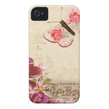 Französische BlumenKarte Postale iPhone 4 Case-Mate Hüllen