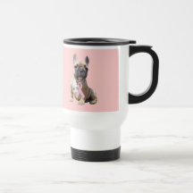 Französische Bulldoggen-Brustkrebs-Reise-Becher Kaffeehaferl