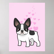 Französische Bulldoggen-Liebe Plakatdruck