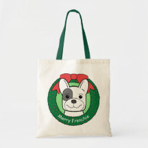 Französische Bulldoggen-Weihnachten Leinentaschen