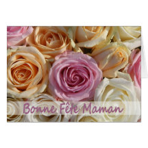 französische Pastell-Rosen der Mutter Tages Karten
