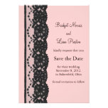 Französische Spitze Save the Date (Rosa) Personalisierte Ankündigungskarten