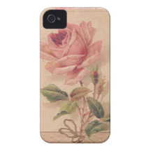 Französische viktorianische rosa Rose iPhone 4 Hüllen