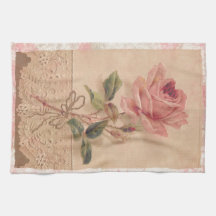 Französische viktorianische rosa Rose Handtuch