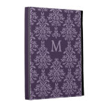 Französischer lila Damast-Monogramm iPad Kasten