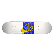 Französisches Horn, Gelb, mit blauen Anmerkungen z Personalisierte Skatedecks
