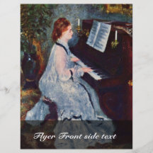 Frau am Klavier durch Pierre-Auguste Renoir Bedruckte Flyer