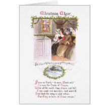 Frauen, die im Kirchen-Vintagen Weihnachten singen Grußkarte