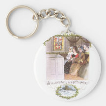 Frauen, die im Kirchen-Vintagen Weihnachten singen Schlüsselband