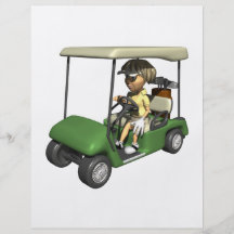 Frauen-Golfspieler-Wagen Flyerbedruckung
