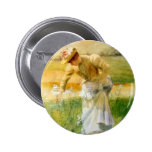 Frauen-Sammeln-Blumen Anstecknadelbuttons