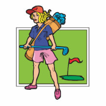 Frauengolfspielergraphik Photo Skulpturen