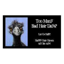 Frazzled Emu: Haar-Geschäft: Schlechte Tage Visitenkartenvorlage