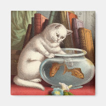 Freche Katzen - Fischen-Katzen-Kühlschrankmagnet