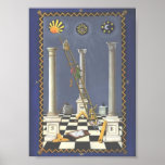 Freimaurerverfolgenbrett - eingeführter Lehrling 3 Plakat