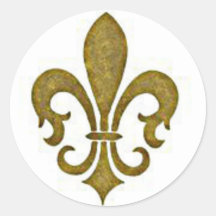 French Golden Gold Fleur-de-lis Flower Design Sticker