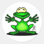 Freundlicher Frosch Runder Aufkleber