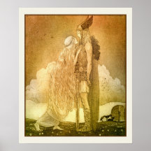 Freyja und Svipdag durch John Bauer 1911 Plakate