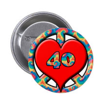 Frieden, Herz, 40 Anstecknadelbuttons