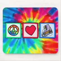 Frieden, Liebe, Eis-Skate Mousepads