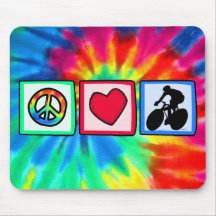 Frieden, Liebe, fahrend rad Mousepads