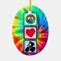 Frieden, Liebe, fahrend rad Ornamente