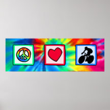 Frieden, Liebe, fahrend rad Plakatdrucke
