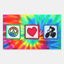 Frieden, Liebe, fahrend rad Rechtecksticker