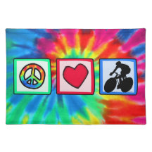 Frieden, Liebe, fahrend rad Tisch Sets