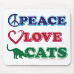 Frieden-Liebe-Katzen Mauspads
