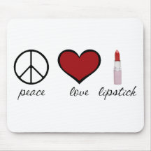 Frieden, Liebe, Lippenstift Mauspads