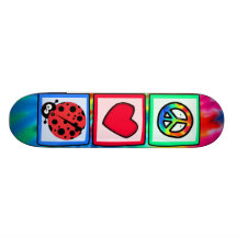 Frieden, Liebe, Marienkäfer Personalisierte Skateboarddecks