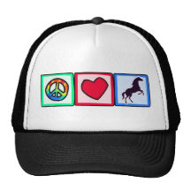 Frieden, Liebe, Pferde Baseball Kappe